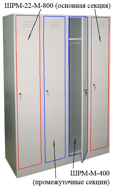 Металлическая промежуточная секция ШРМ-М-400 для модульного шкафа