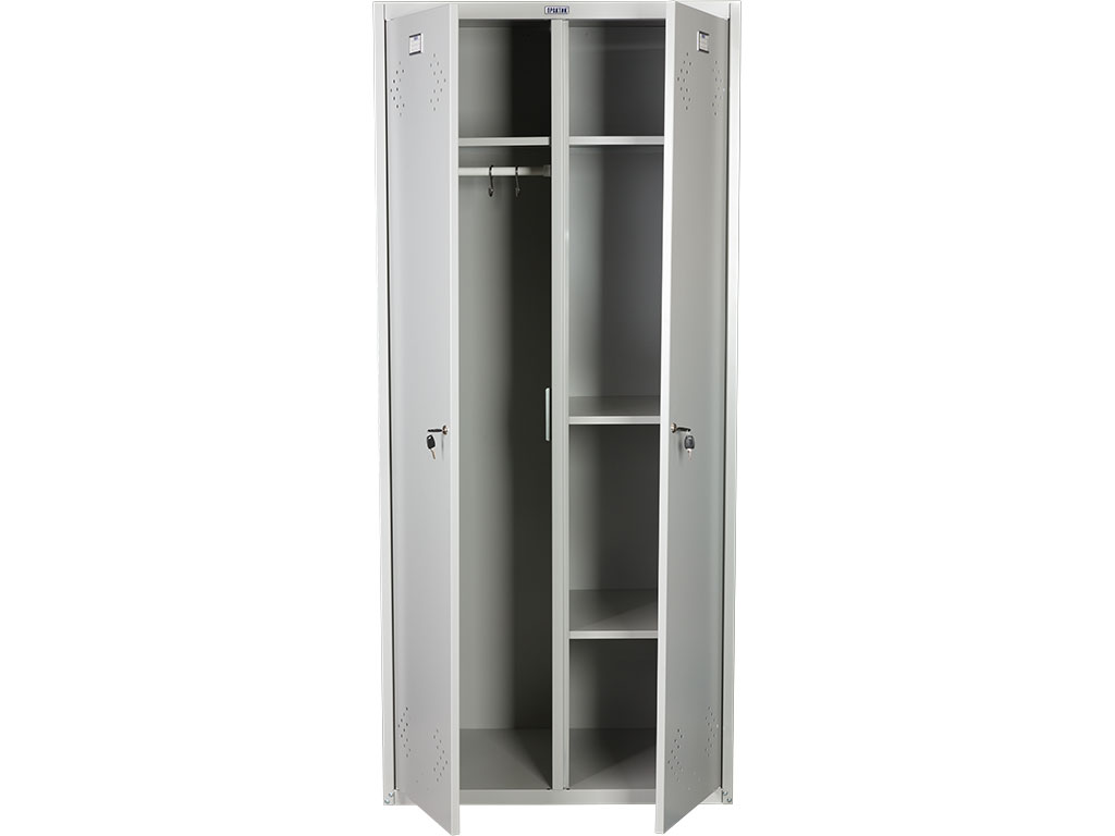 Шкаф для одежды металлический Практик Стандарт LS-21-80U (серый, 813х500х1830 мм)