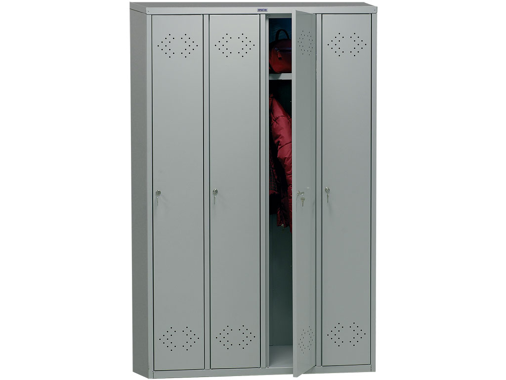Металлический шкаф для одежды (спецодежды) ПРАКТИК LS-41
